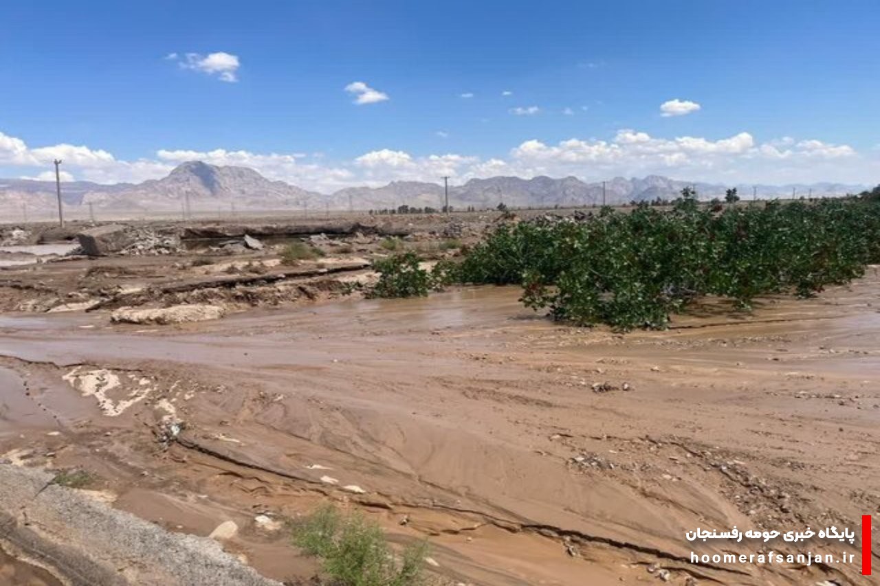خسارت سیل به ۱۵۰ هکتار باغ پسته و ۸۰ درصد راه‌های روستایی رفسنجان